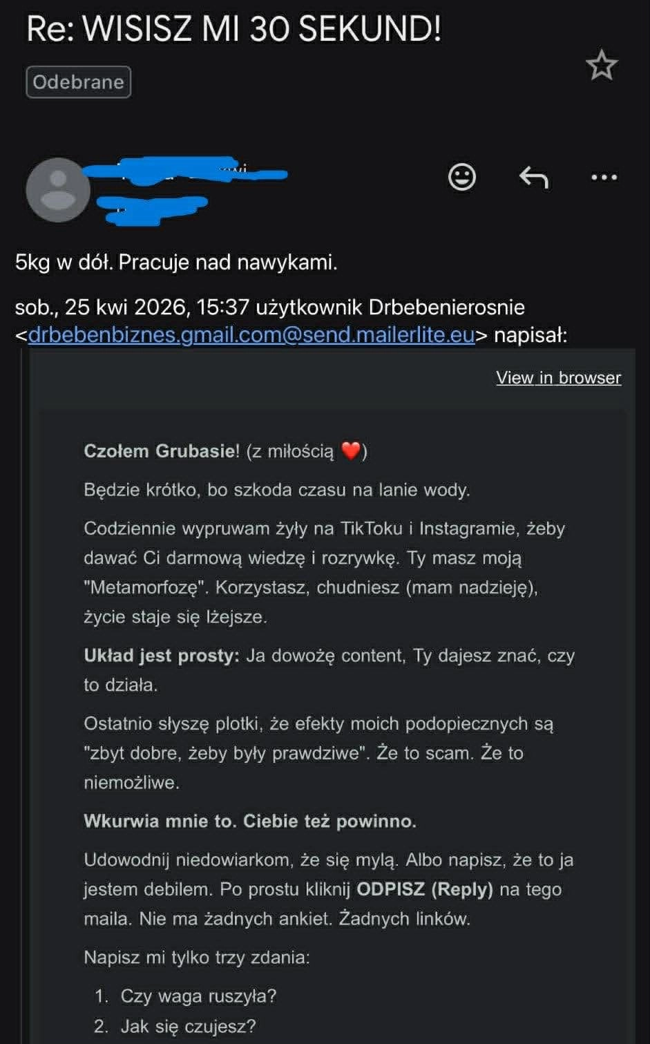 Uczestnik: -5 kg